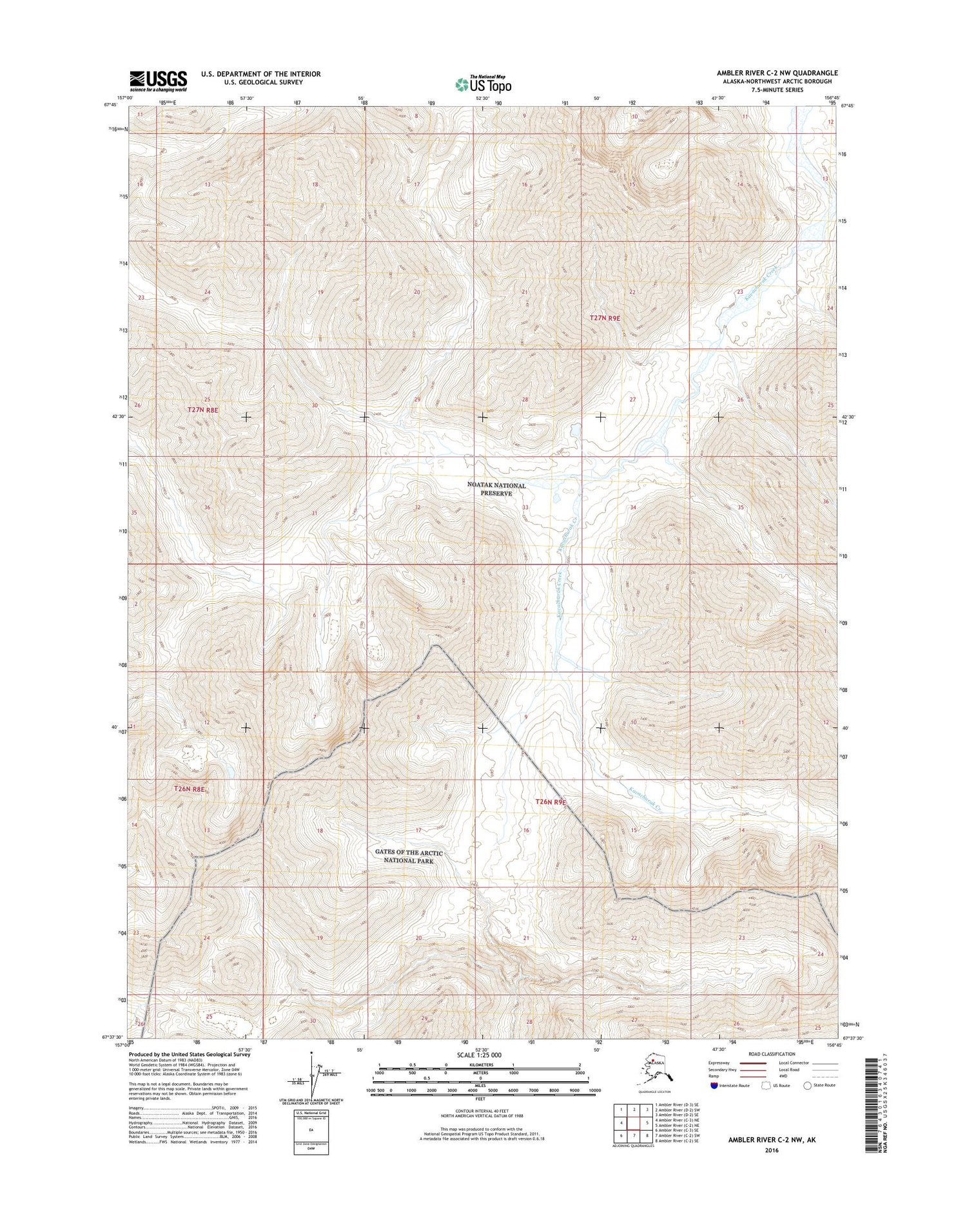 Ambler River C-2 NW Alaska US Topo Map Image