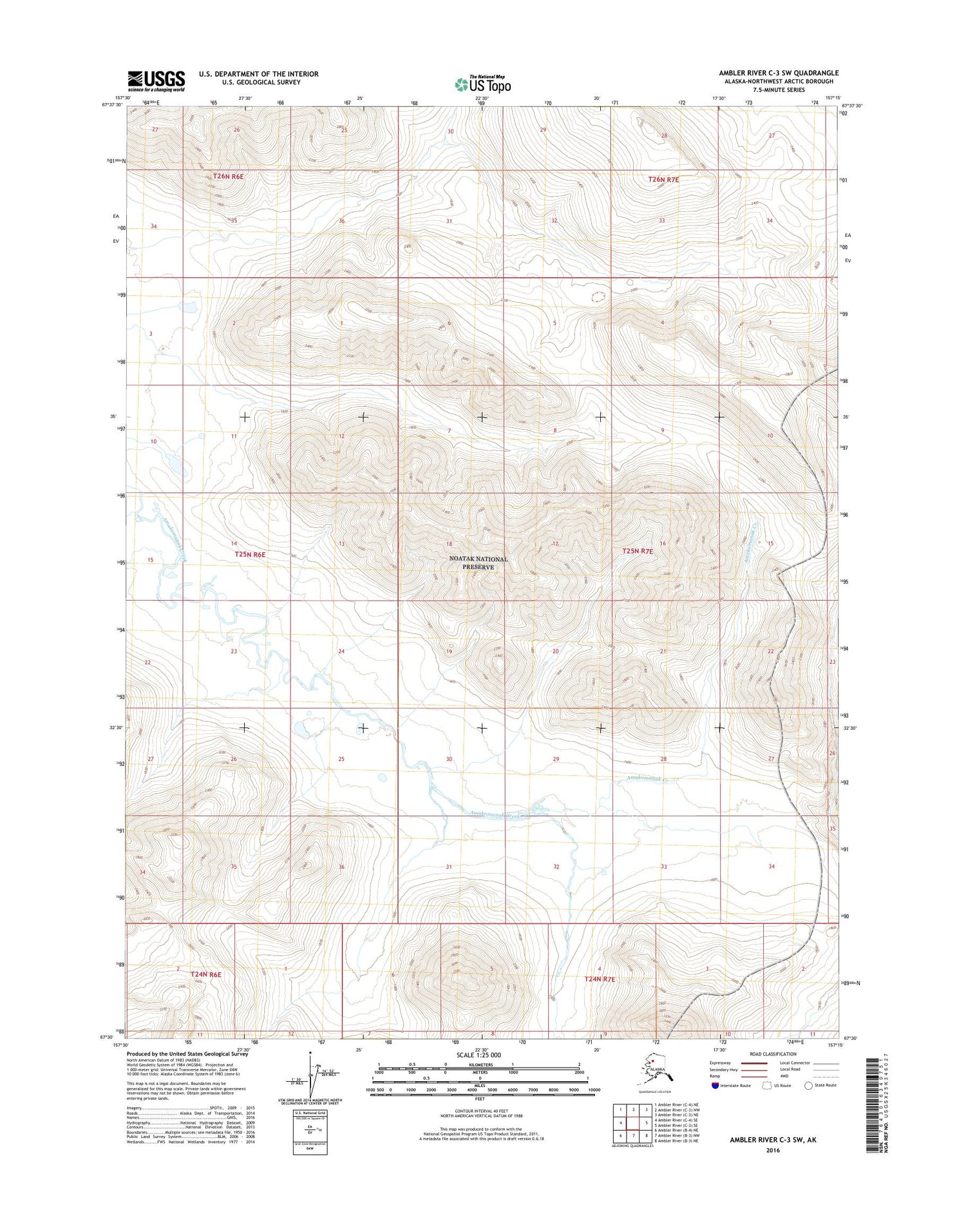 Ambler River C-3 SW Alaska US Topo Map Image