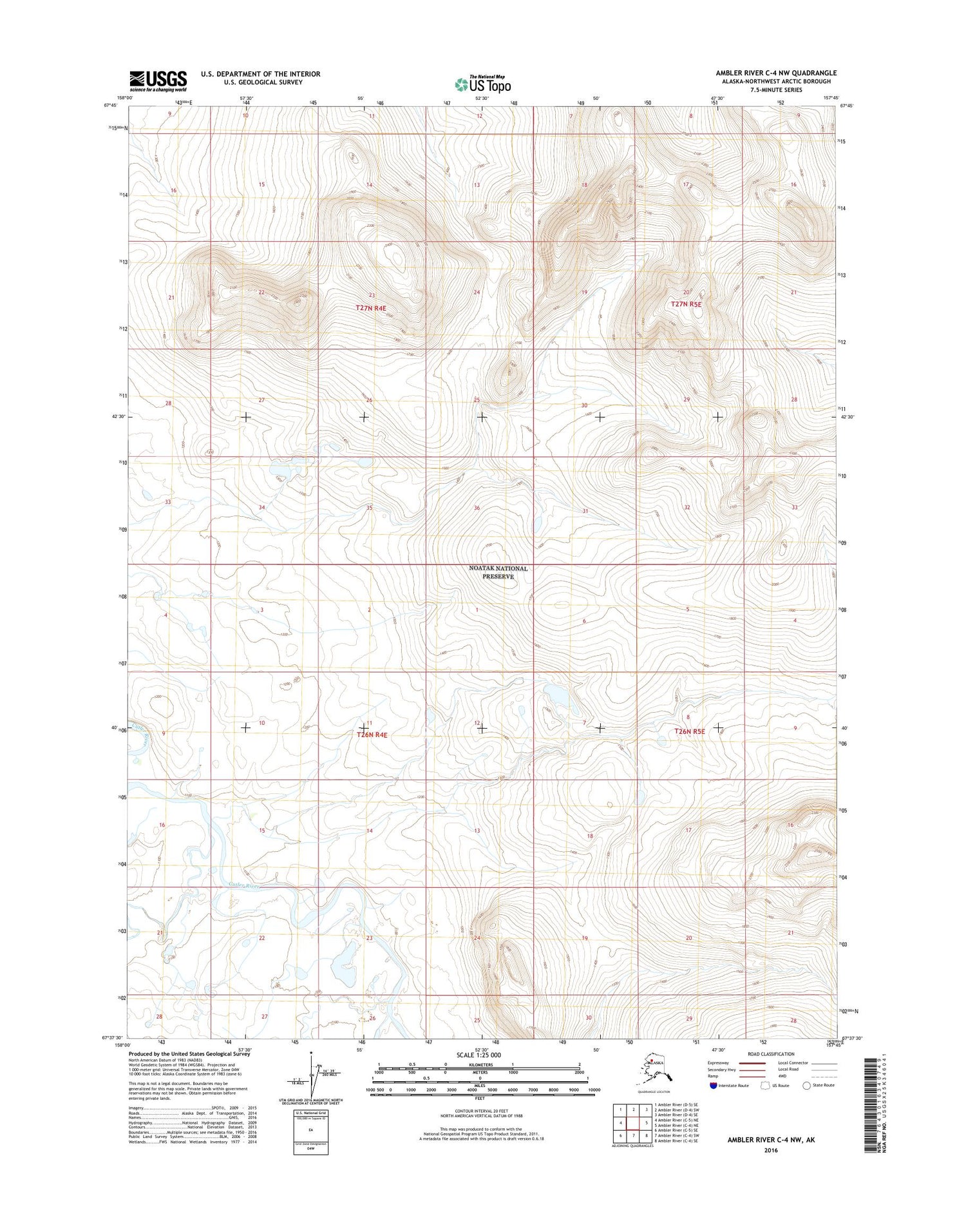 Ambler River C-4 NW Alaska US Topo Map Image