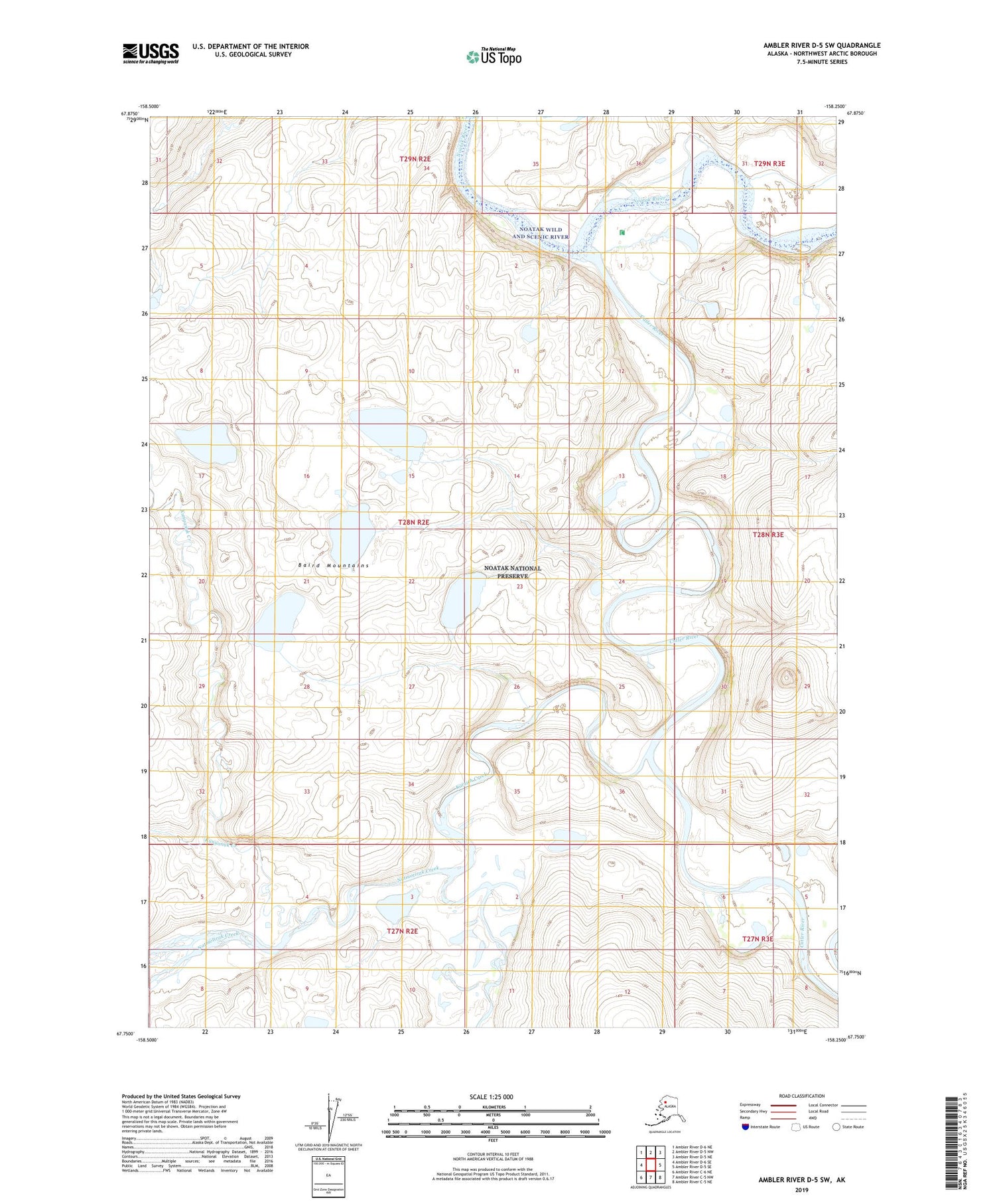 Ambler River D-5 SW Alaska US Topo Map Image