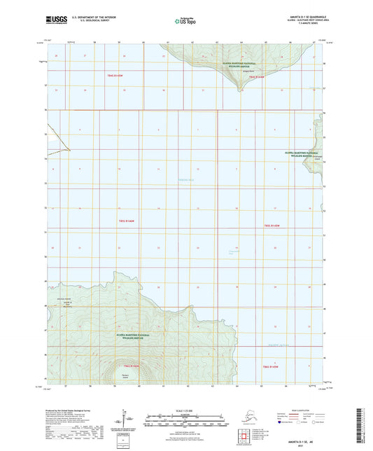 Amukta D-1 SE Alaska US Topo Map Image