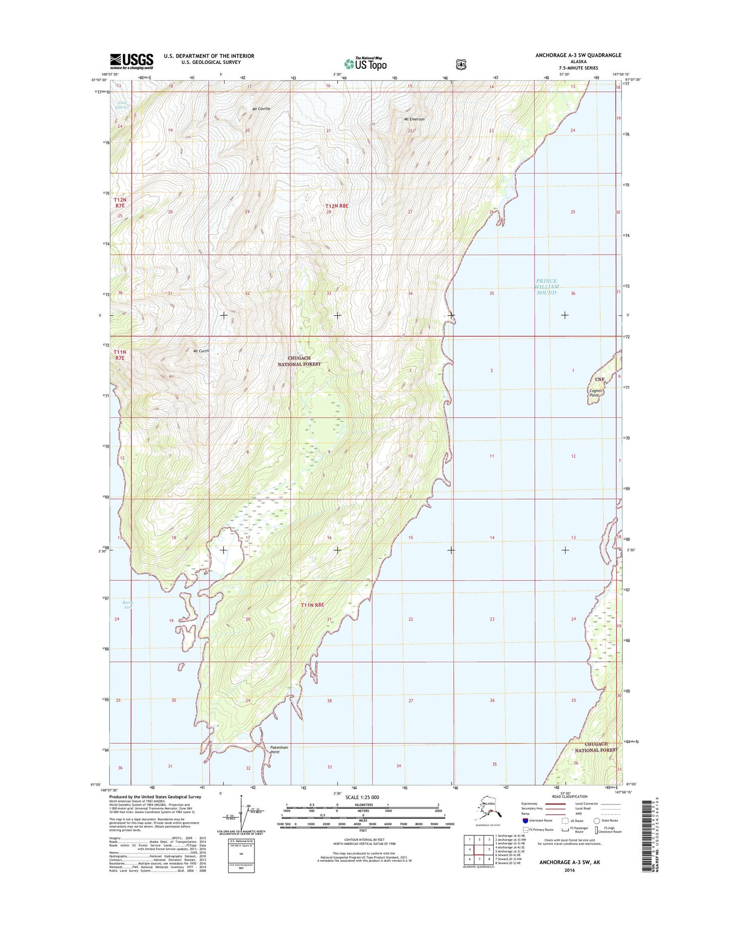 Anchorage A-3 SW Alaska US Topo Map Image