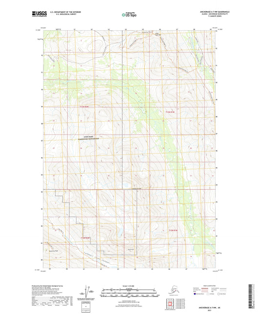 Anchorage A-7 NW Alaska US Topo Map Image