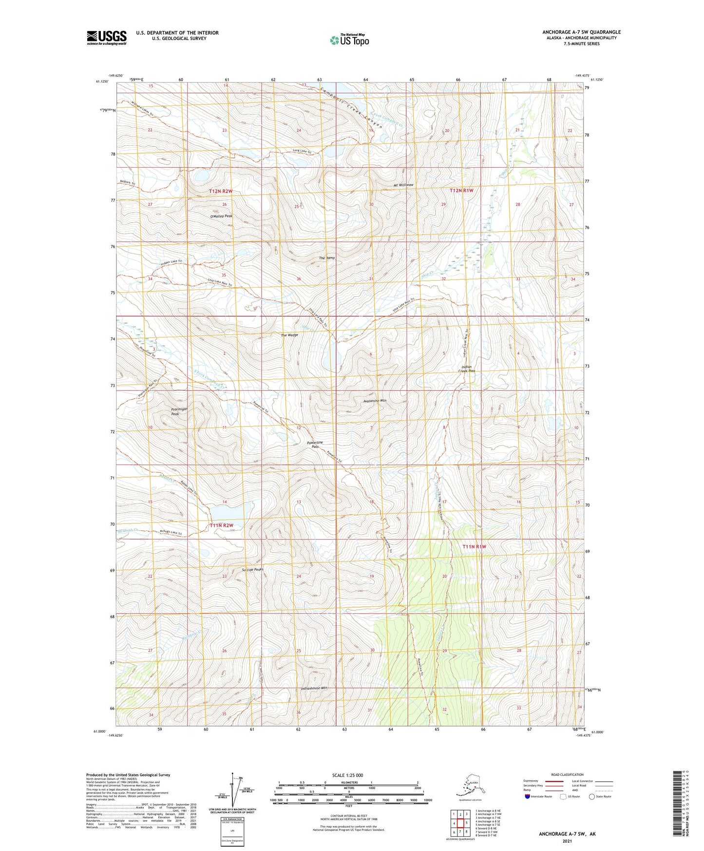 Anchorage A-7 SW Alaska US Topo Map Image