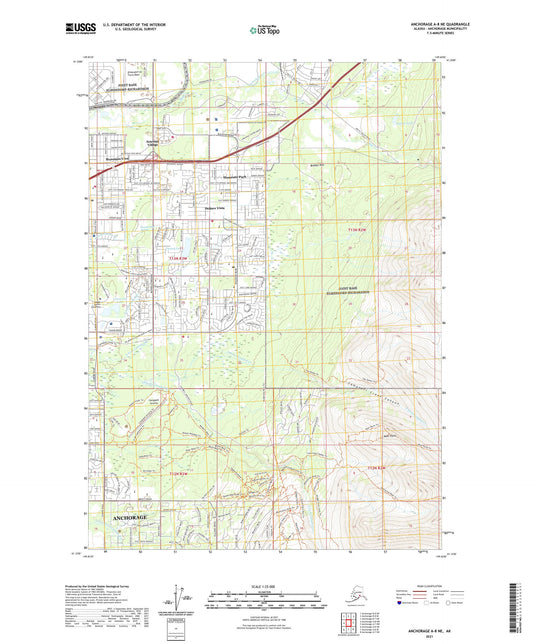 Anchorage A-8 NE Alaska US Topo Map Image
