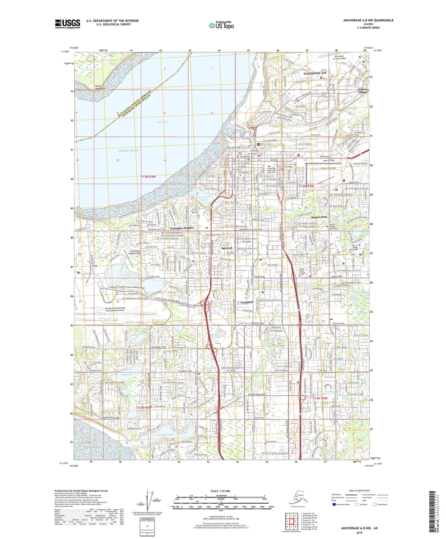 Anchorage A-8 NW Alaska US Topo Map Image