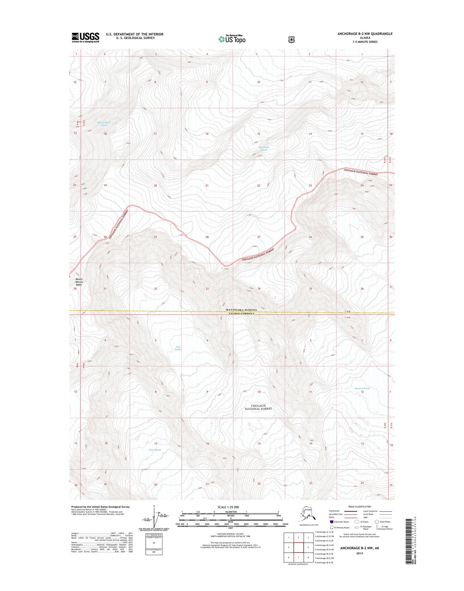 Anchorage B-2 NW Alaska US Topo Map Image