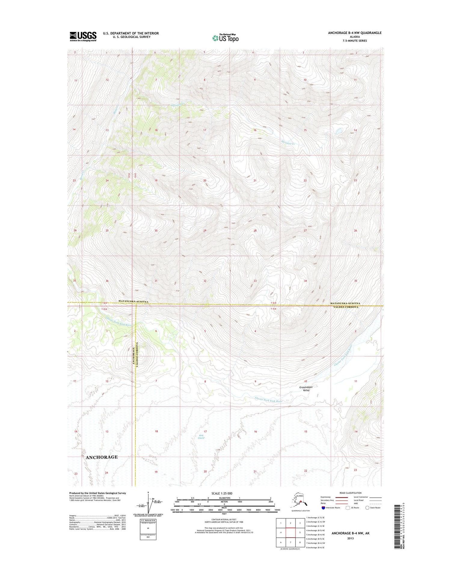 Anchorage B-4 NW Alaska US Topo Map Image