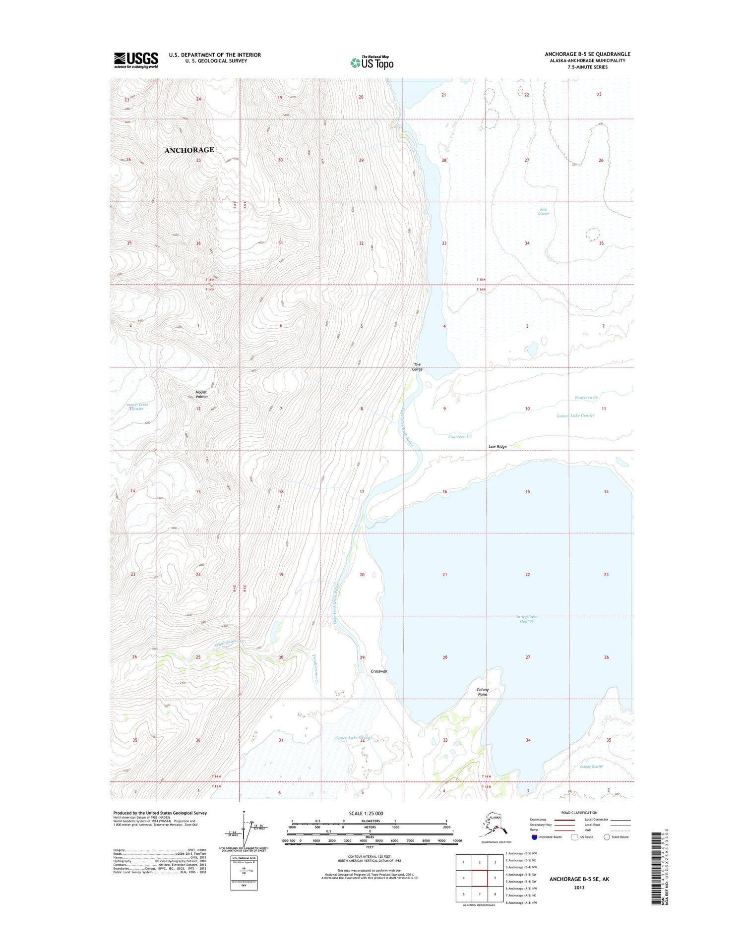 Anchorage B-5 SE Alaska US Topo Map Image