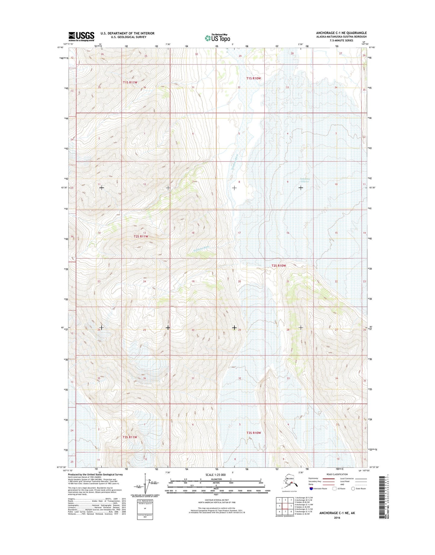 Anchorage C-1 NE Alaska US Topo Map Image
