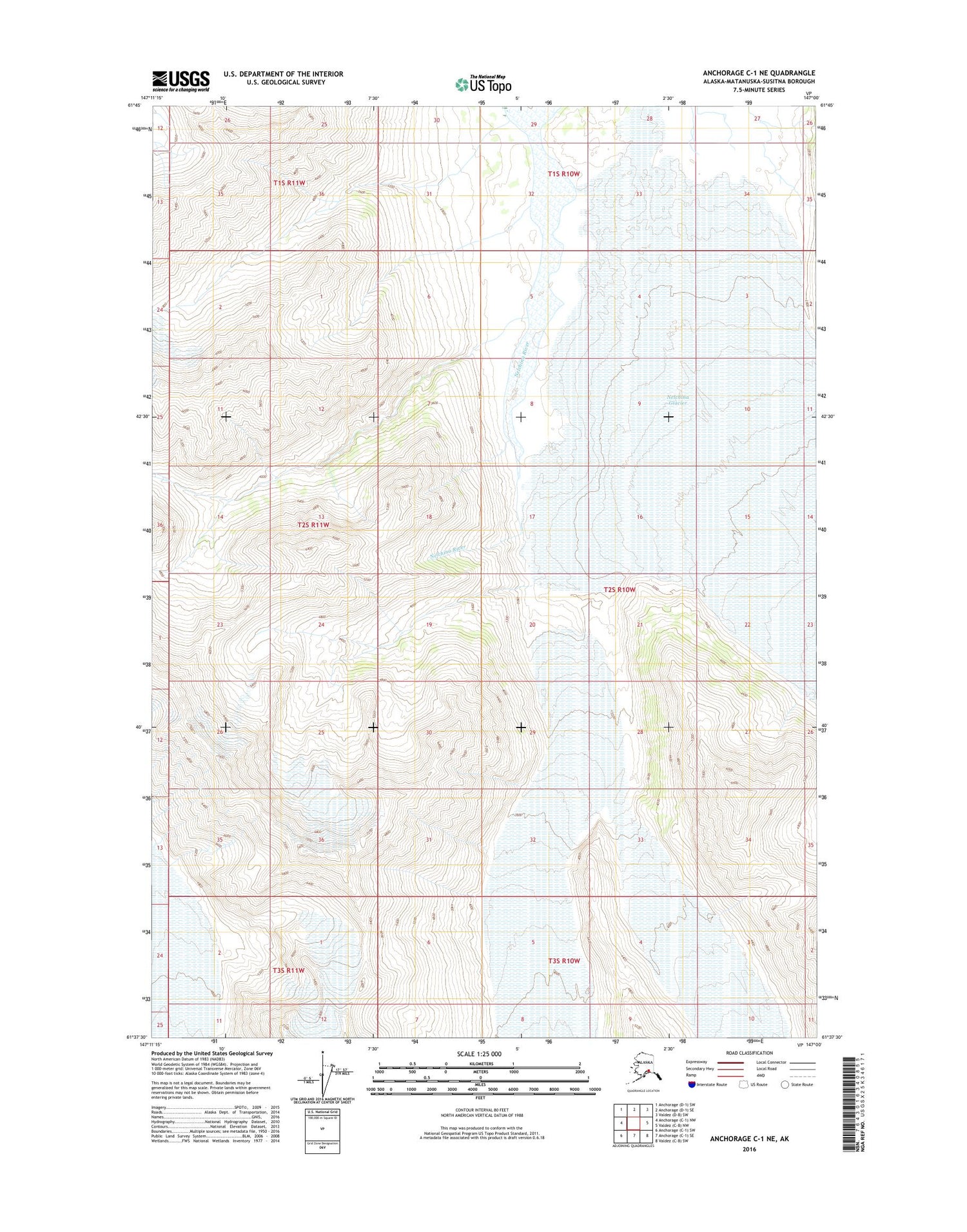 Anchorage C-1 NE Alaska US Topo Map Image
