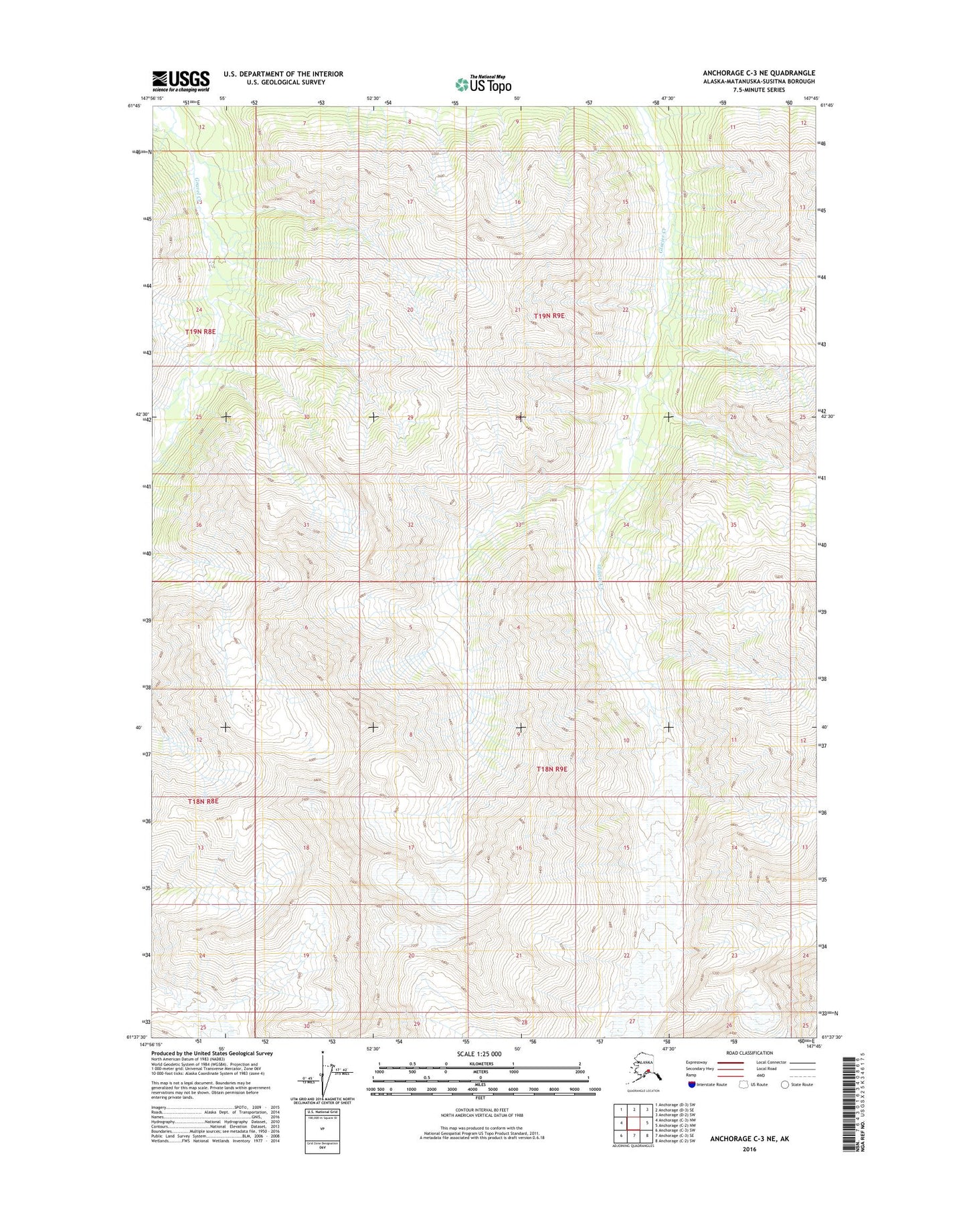 Anchorage C-3 NE Alaska US Topo Map Image