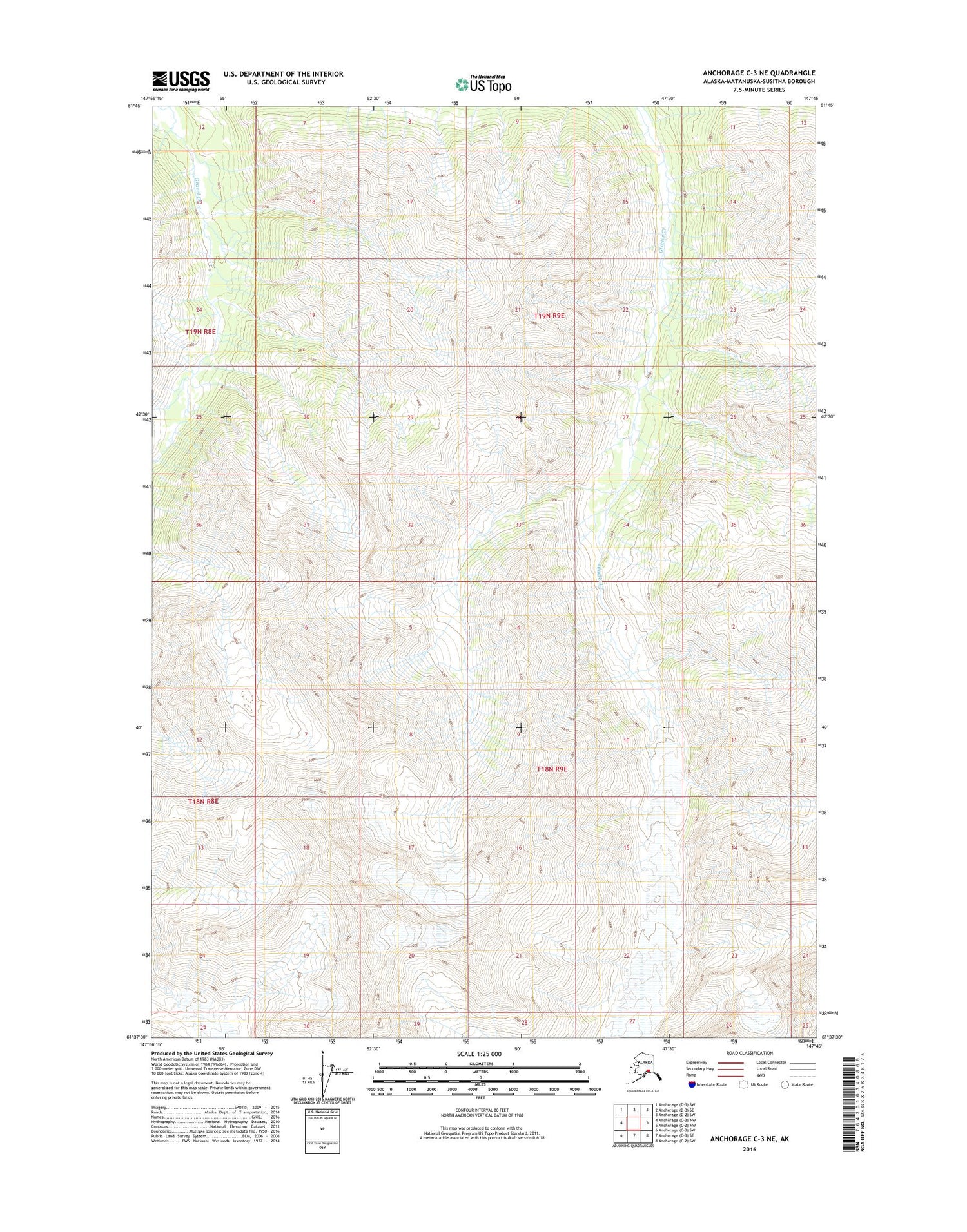 Anchorage C-3 NE Alaska US Topo Map Image