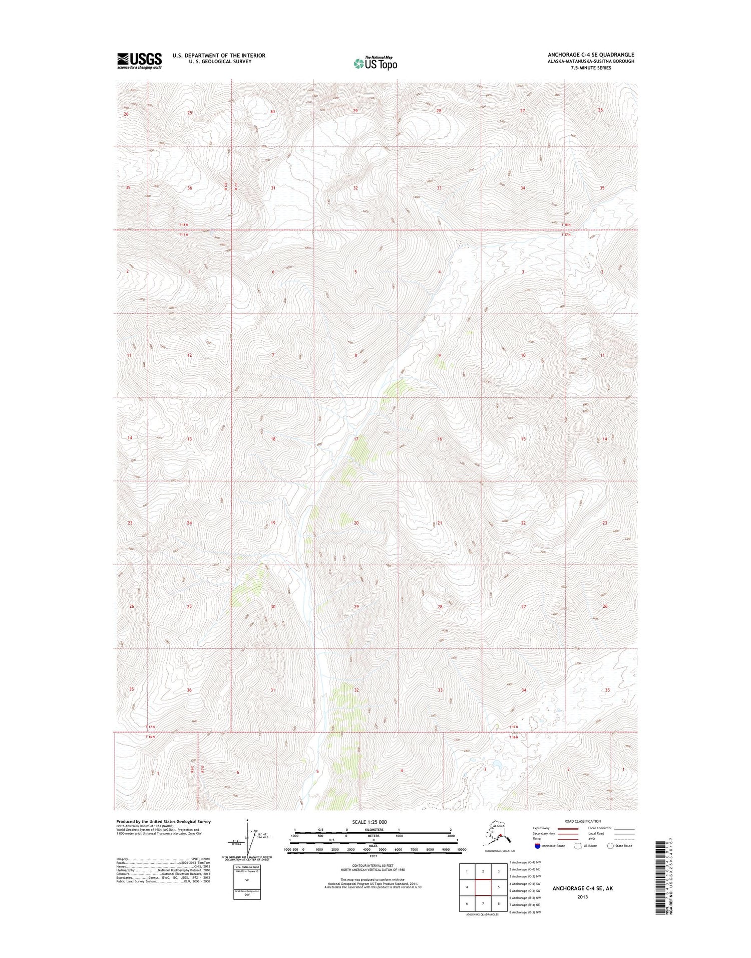 Anchorage C-4 SE Alaska US Topo Map Image