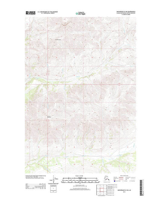 Anchorage D-2 NE Alaska US Topo Map Image