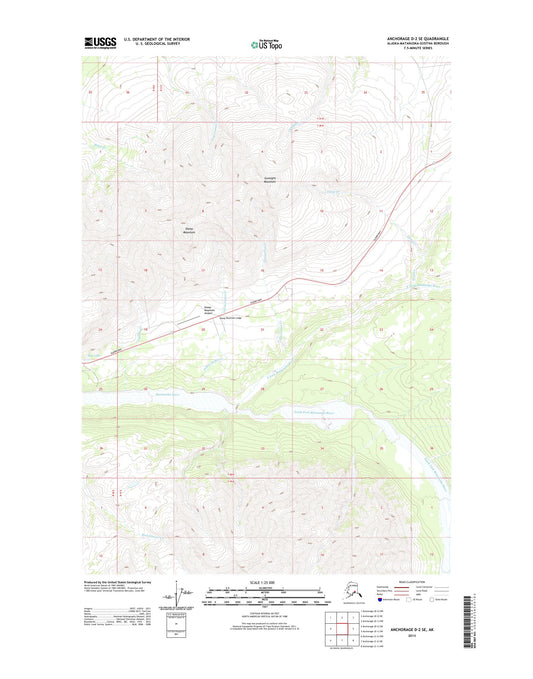 Anchorage D-2 SE Alaska US Topo Map Image