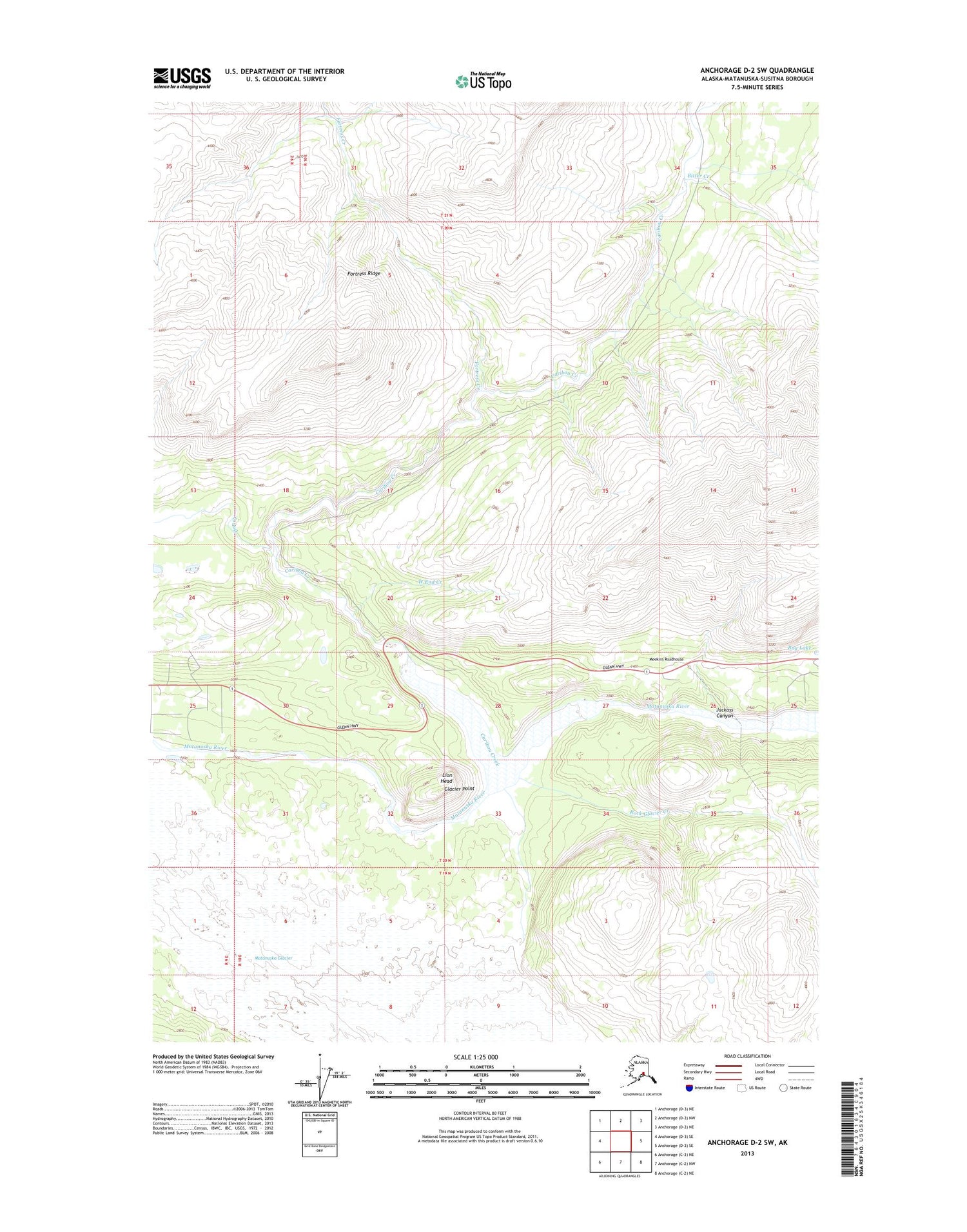Anchorage D-2 SW Alaska US Topo Map Image