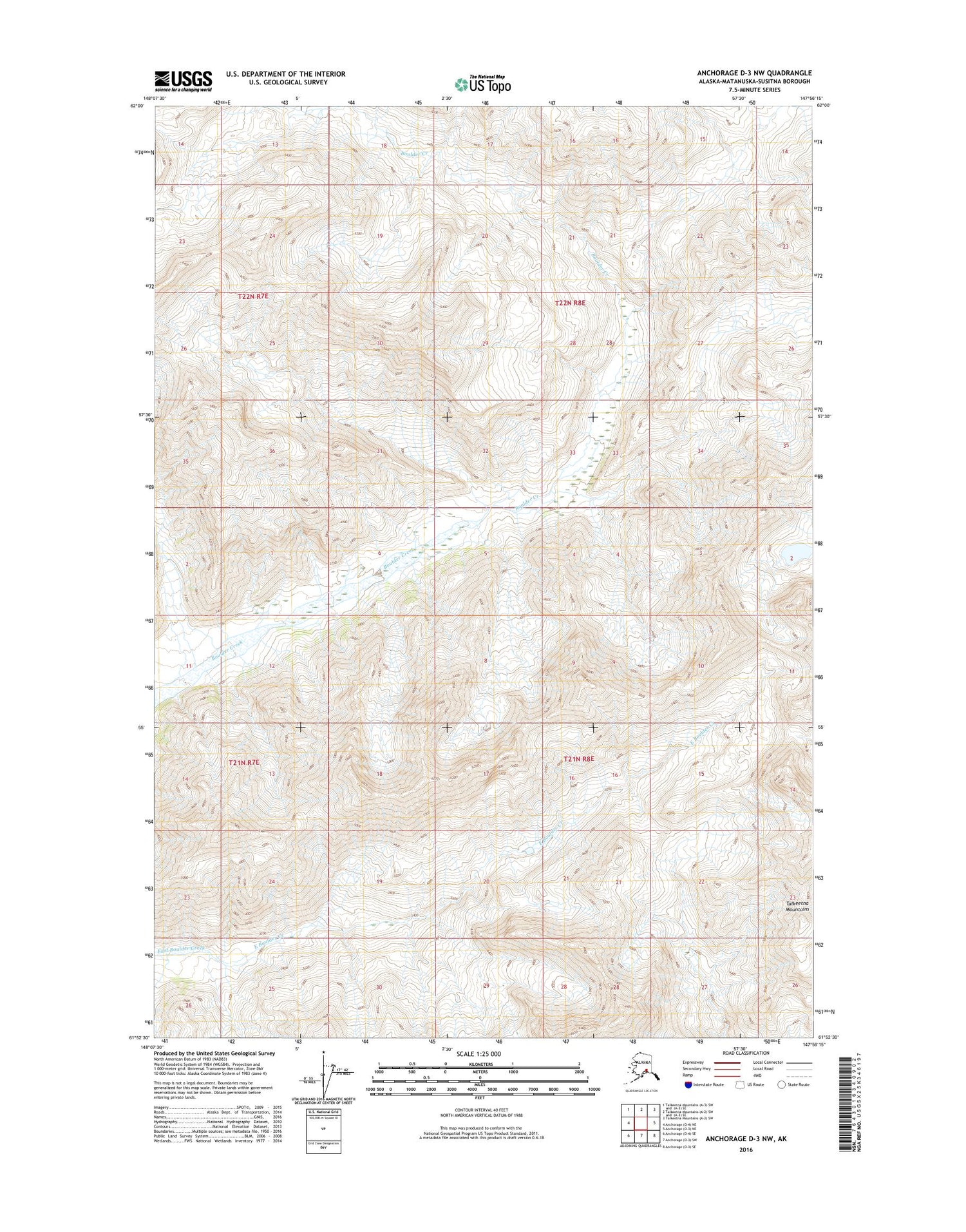 Anchorage D-3 NW Alaska US Topo Map Image