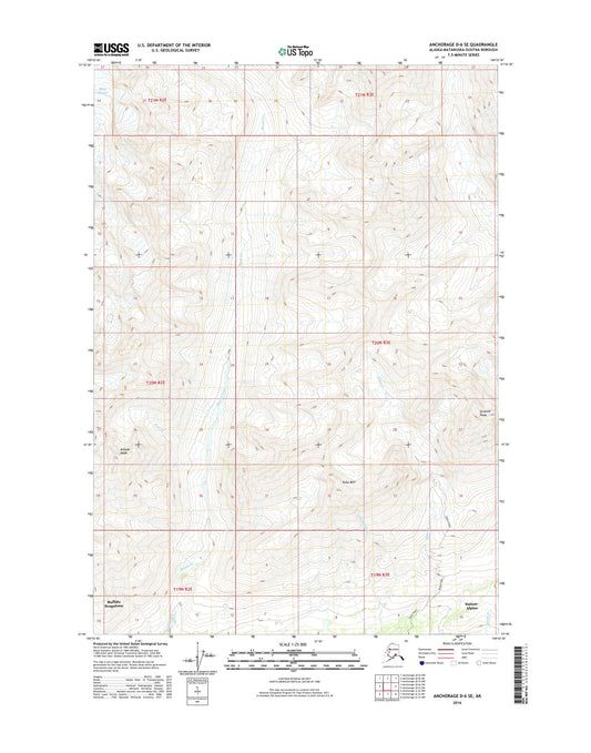 Anchorage D-6 SE Alaska US Topo Map Image