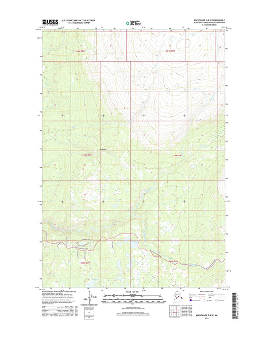 Anchorage D-8 SE Alaska US Topo Map Image