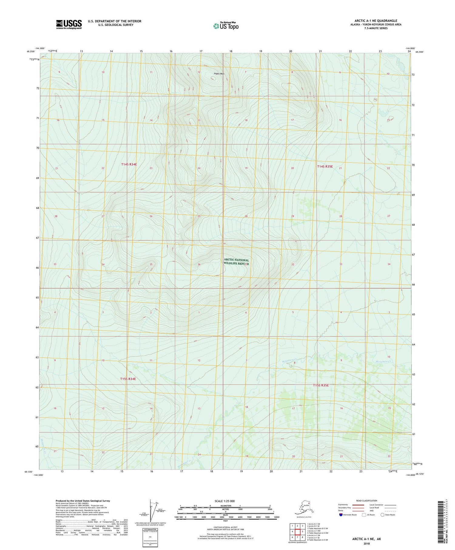 Arctic A-1 NE Alaska US Topo Map Image