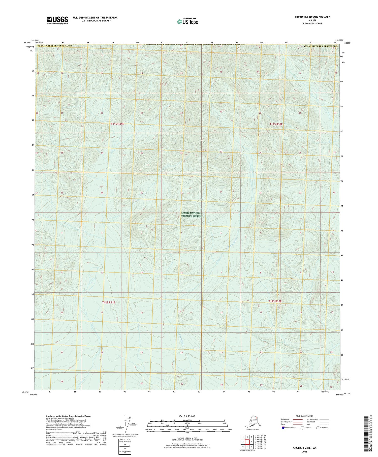 Arctic B-2 NE Alaska US Topo Map Image