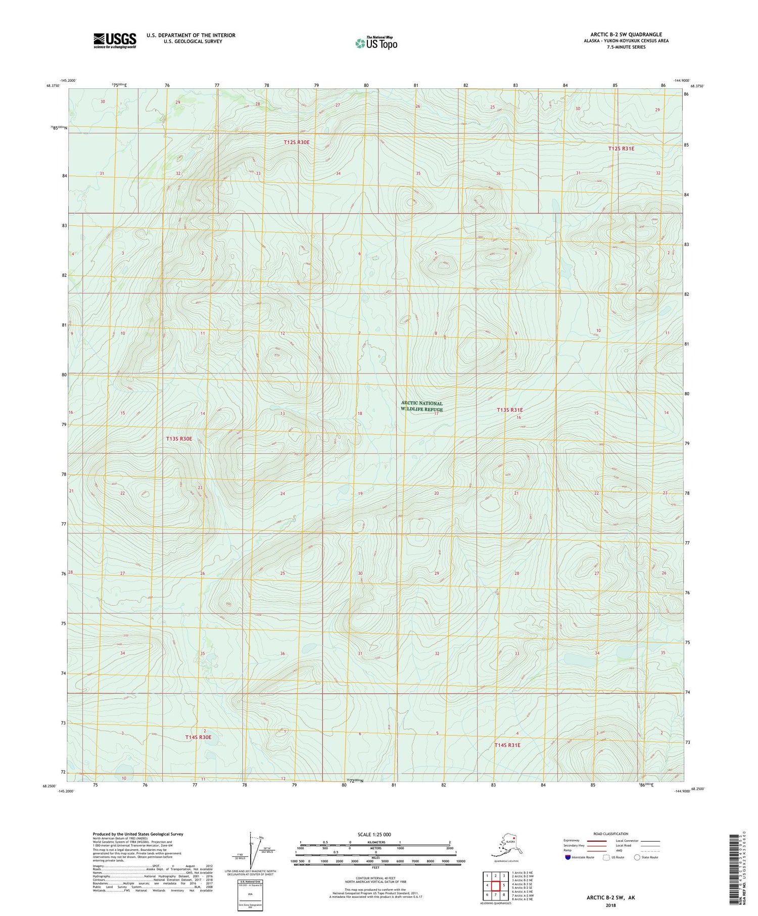 Arctic B-2 SW Alaska US Topo Map Image