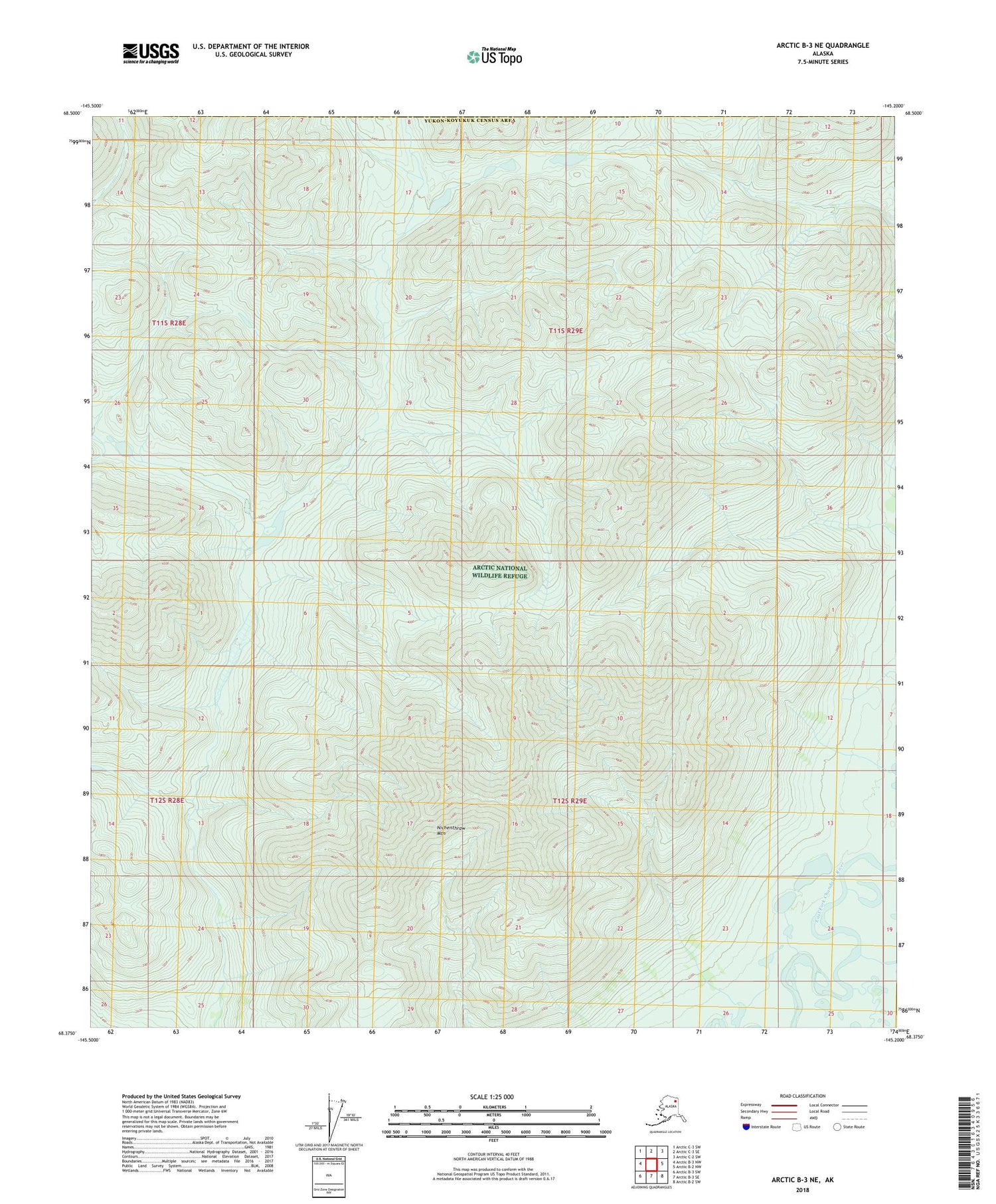 Arctic B-3 NE Alaska US Topo Map Image