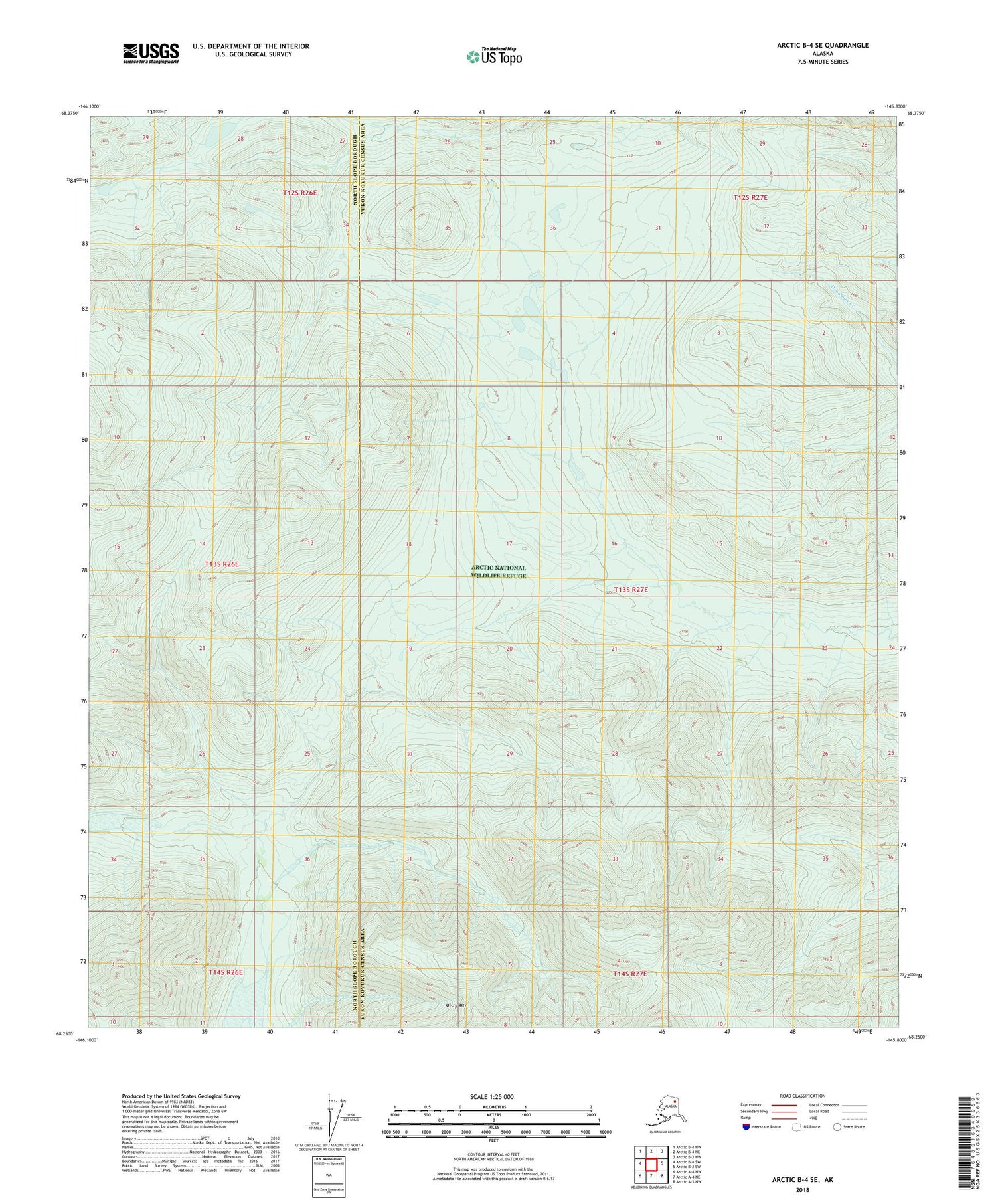 Arctic B-4 SE Alaska US Topo Map Image