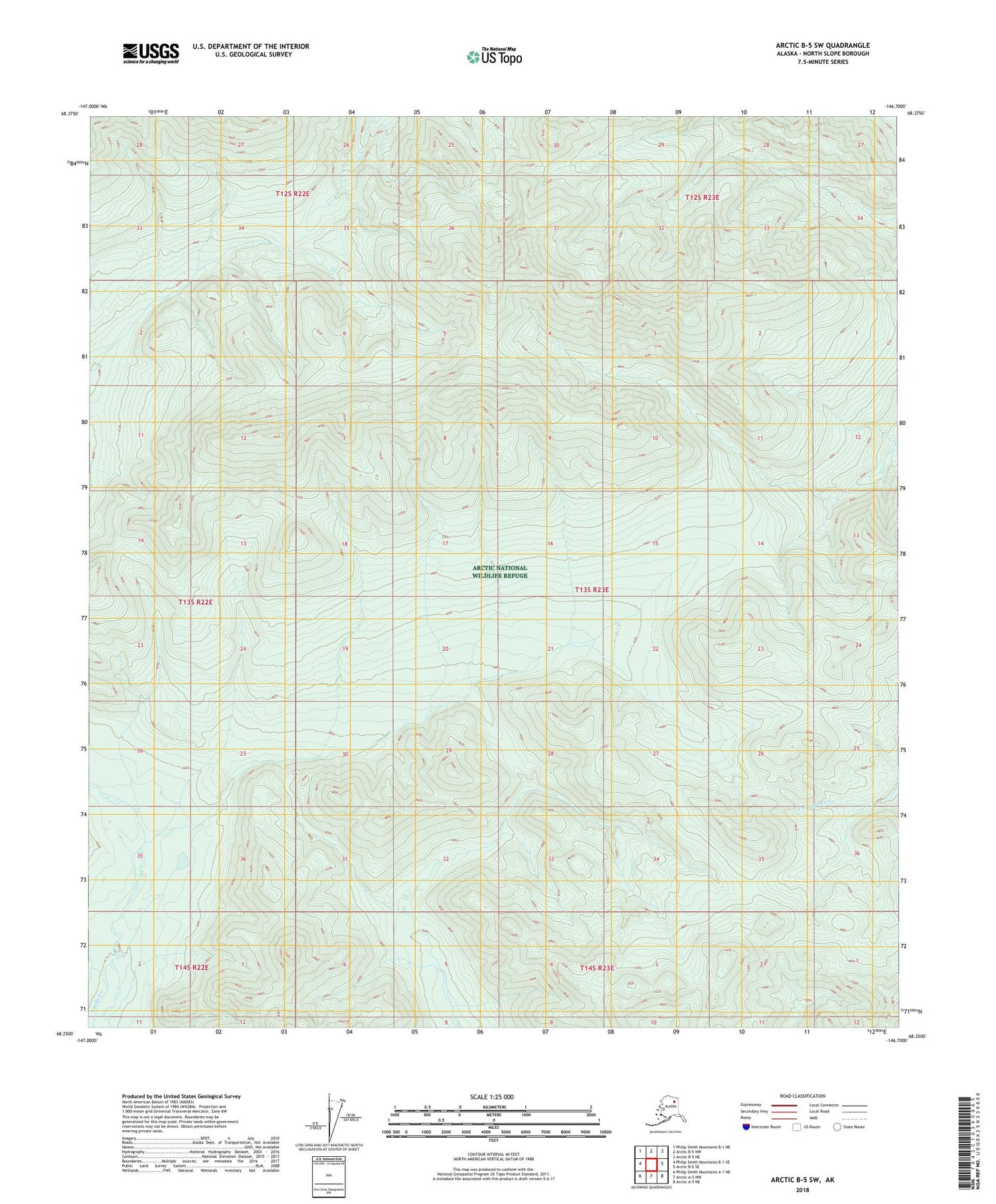 Arctic B-5 SW Alaska US Topo Map Image
