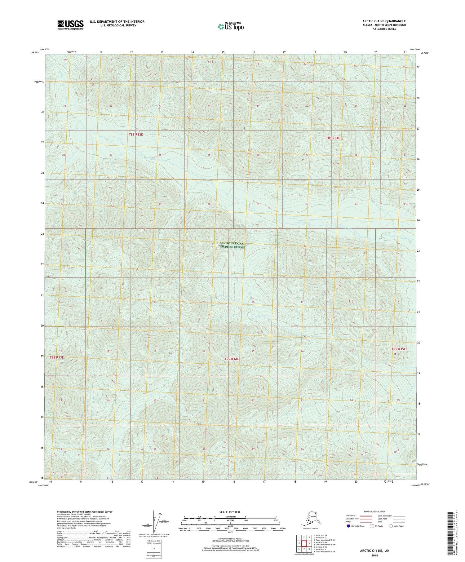 Arctic C-1 NE Alaska US Topo Map Image