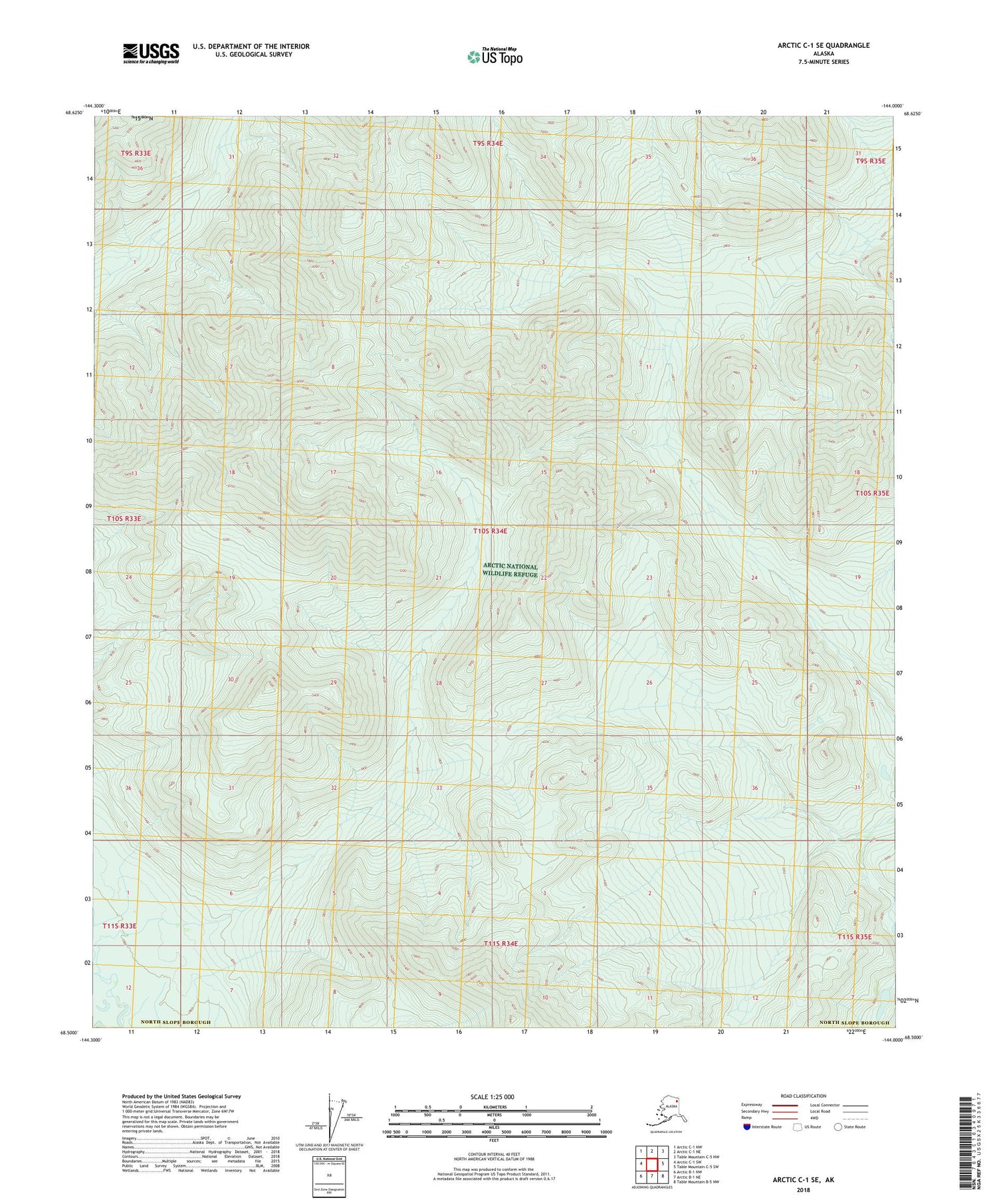 Arctic C-1 SE Alaska US Topo Map Image