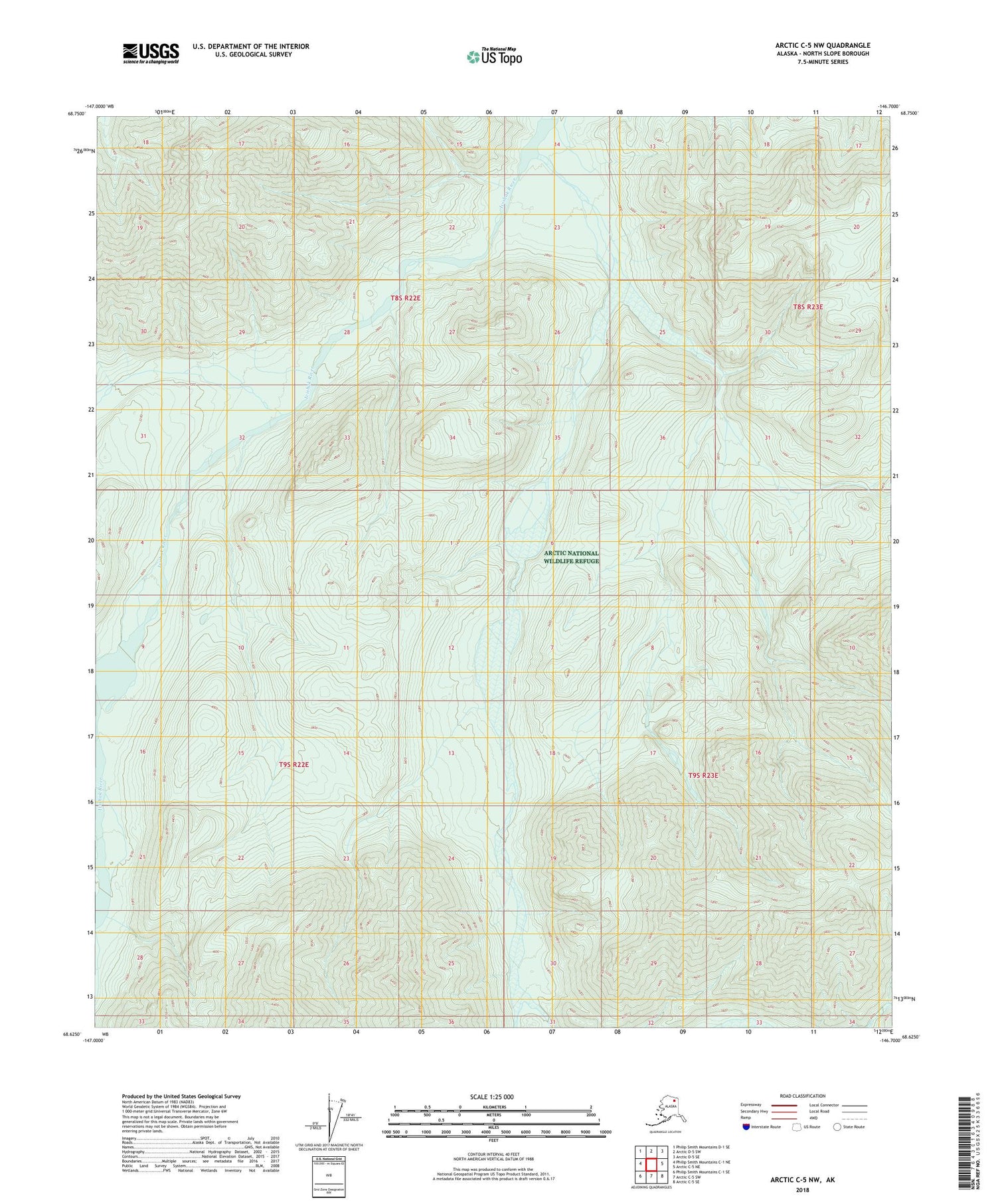 Arctic C-5 NW Alaska US Topo Map Image
