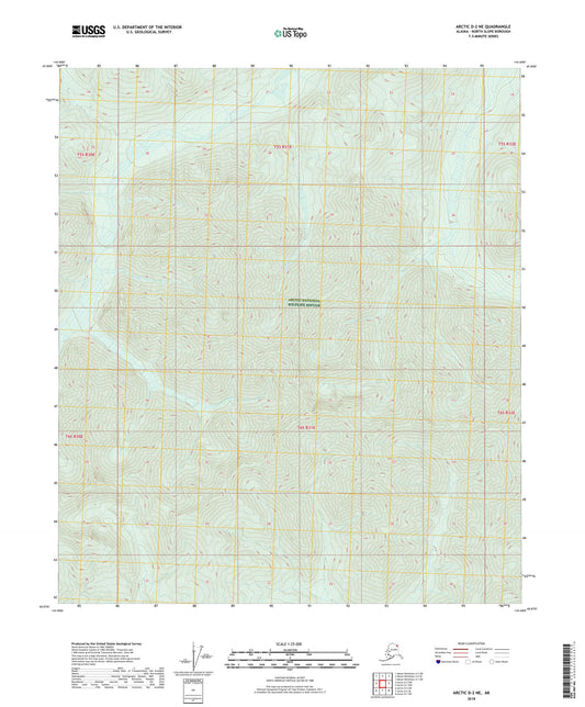 Arctic D-2 NE Alaska US Topo Map Image