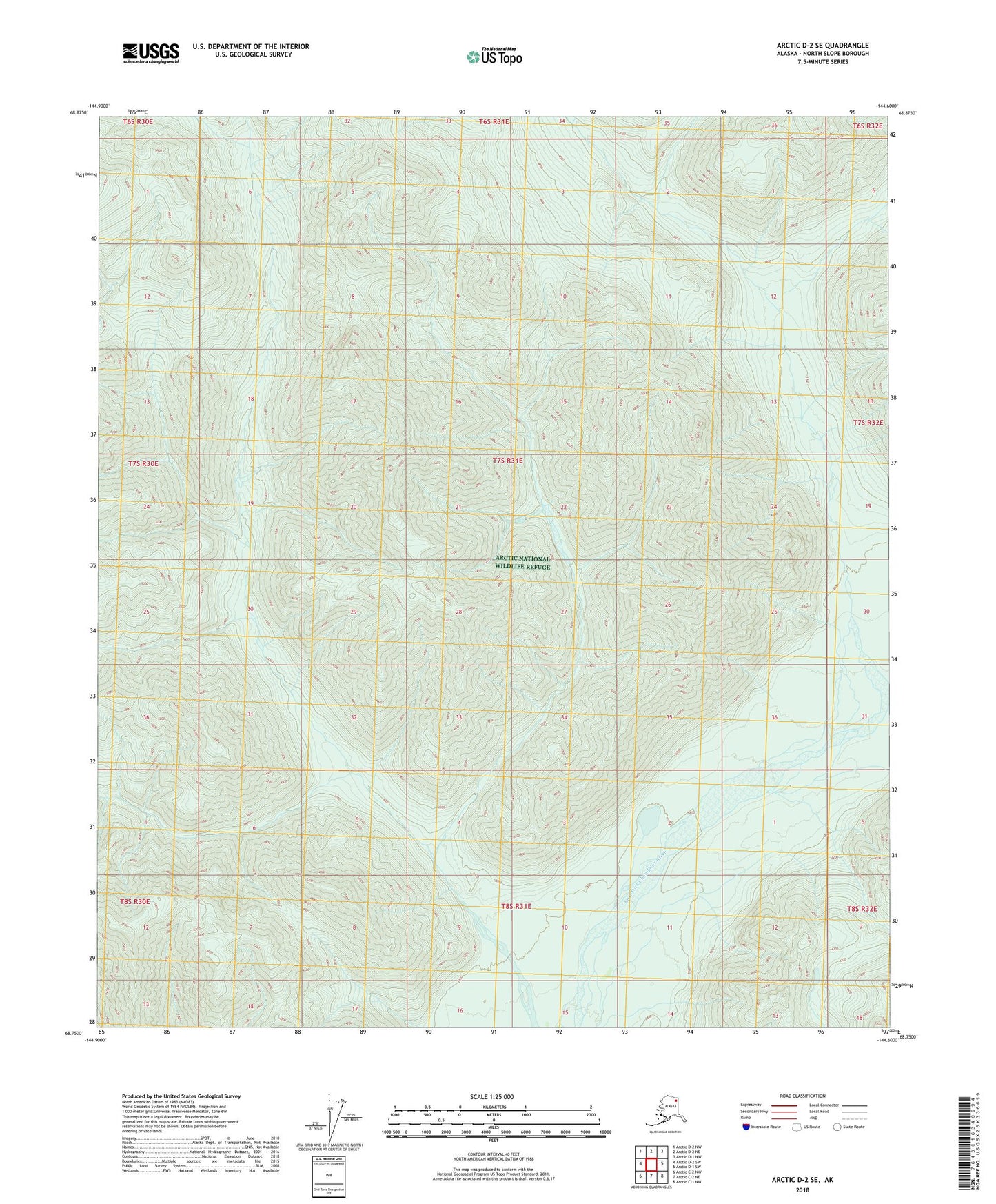 Arctic D-2 SE Alaska US Topo Map Image