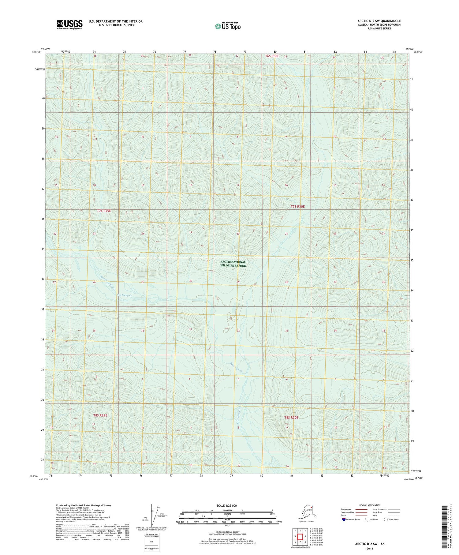 Arctic D-2 SW Alaska US Topo Map Image