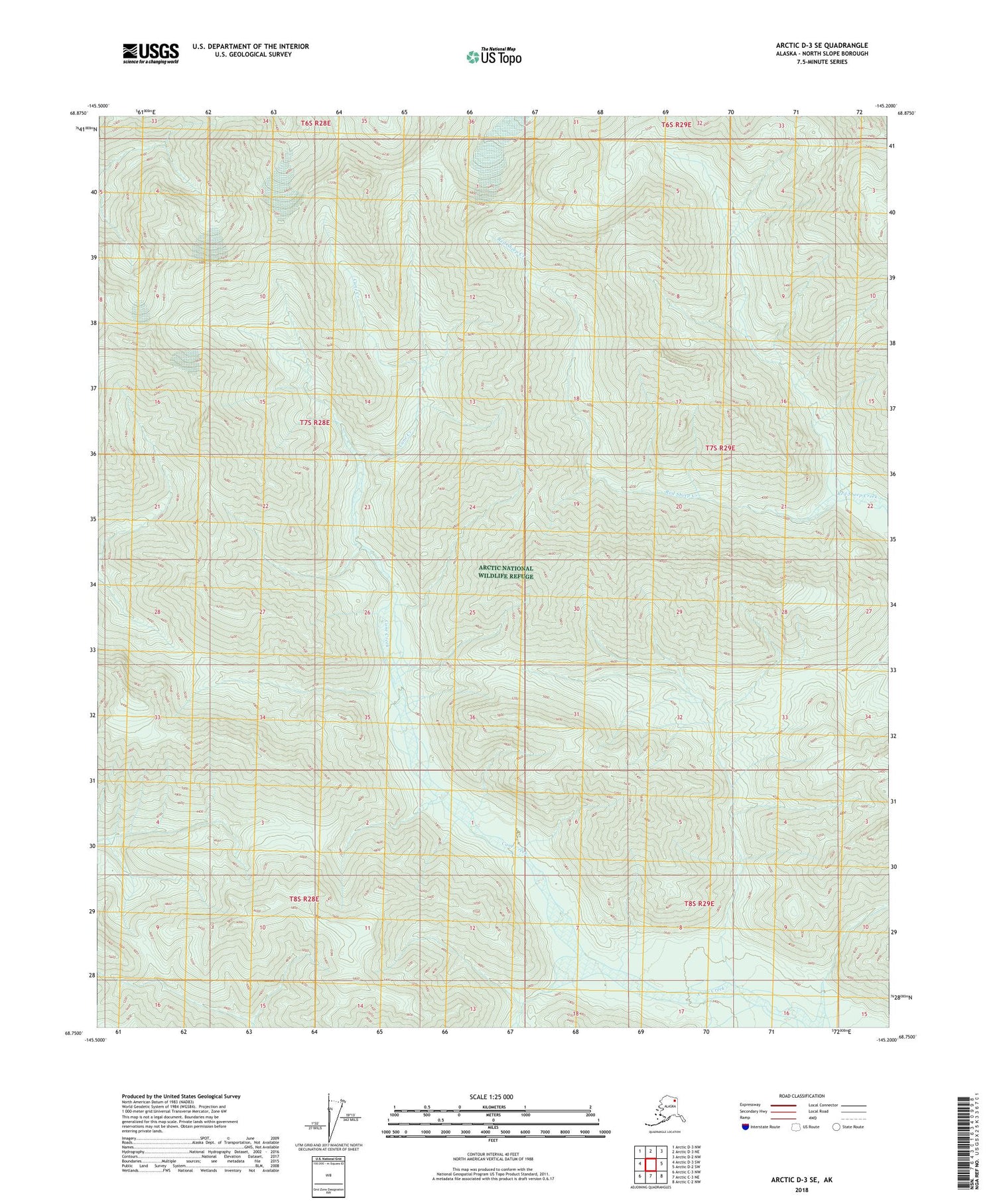 Arctic D-3 SE Alaska US Topo Map Image