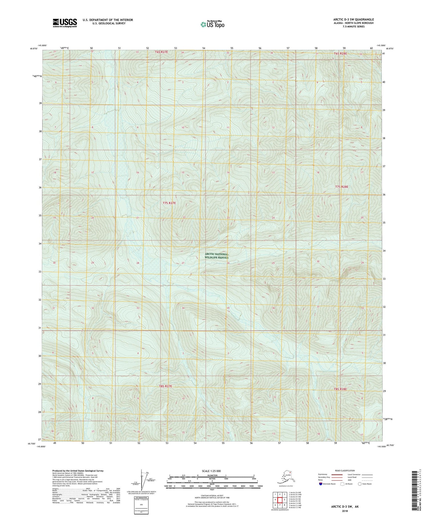 Arctic D-3 SW Alaska US Topo Map Image