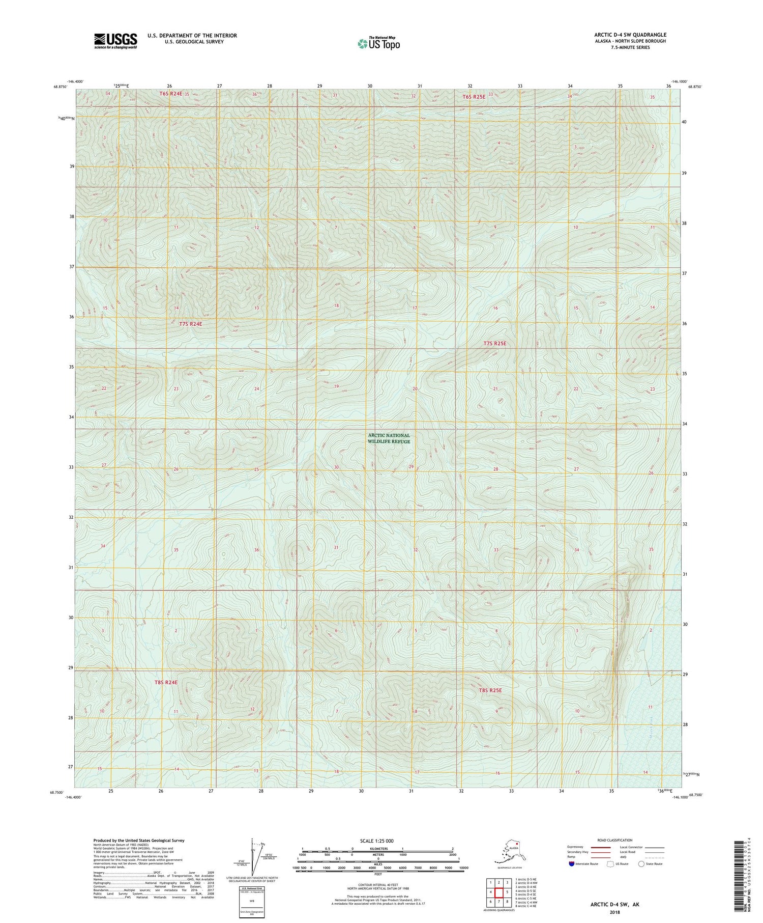 Arctic D-4 SW Alaska US Topo Map Image