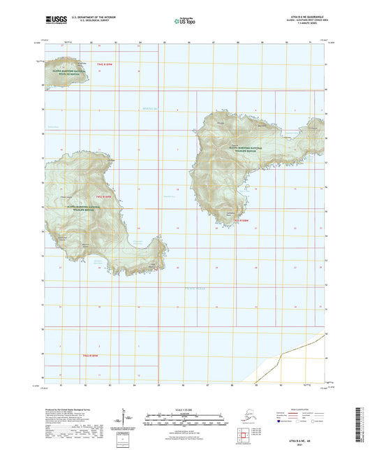 Atka B-6 NE Alaska US Topo Map Image