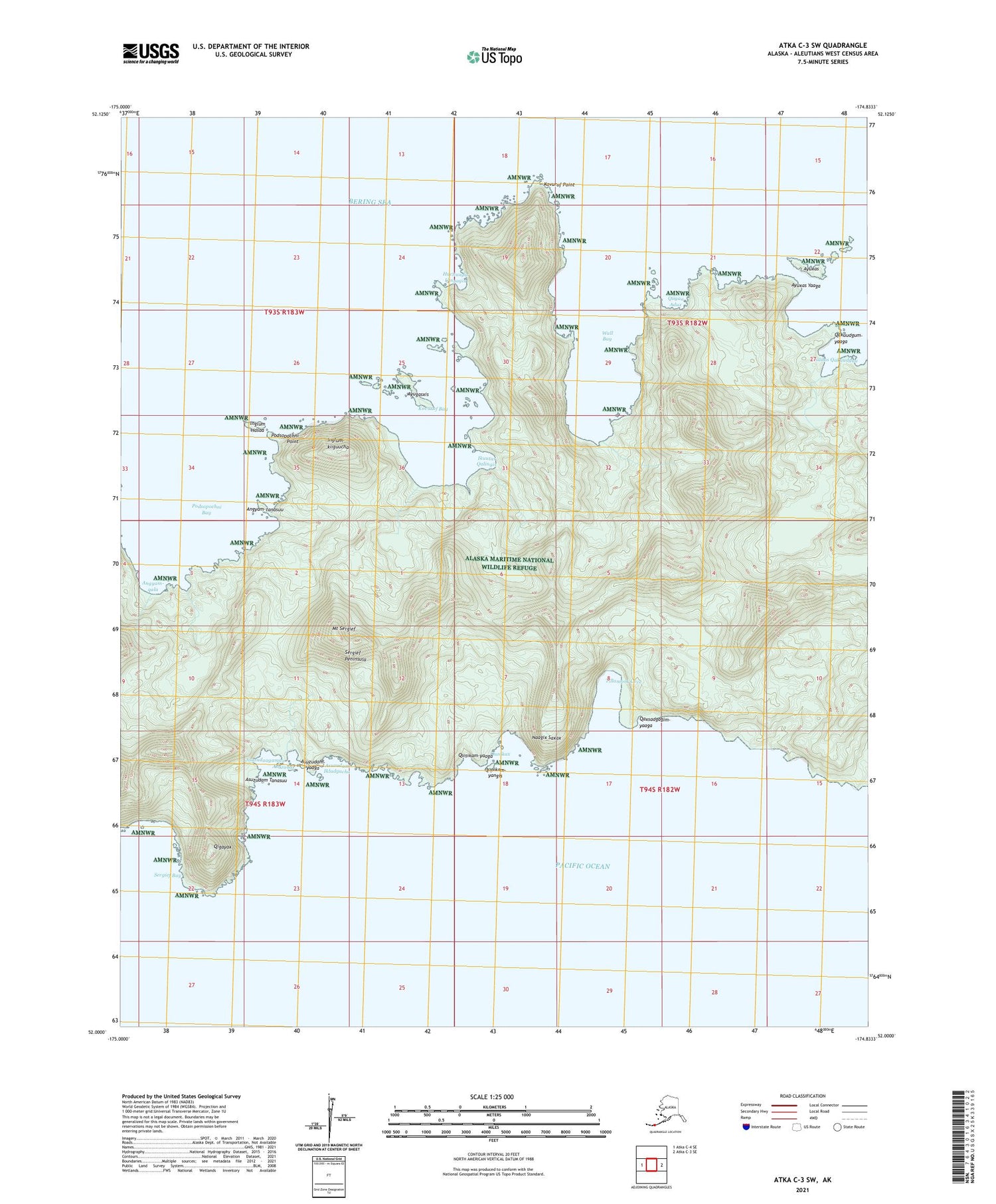 Atka C-3 SW Alaska US Topo Map Image