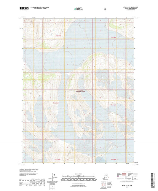 Atlin A-8 NW Alaska US Topo Map Image