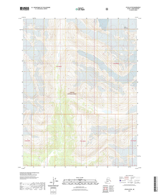 Atlin A-8 SW Alaska US Topo Map Image