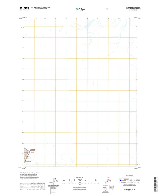 Atlin B-8 NW Alaska US Topo Map Image