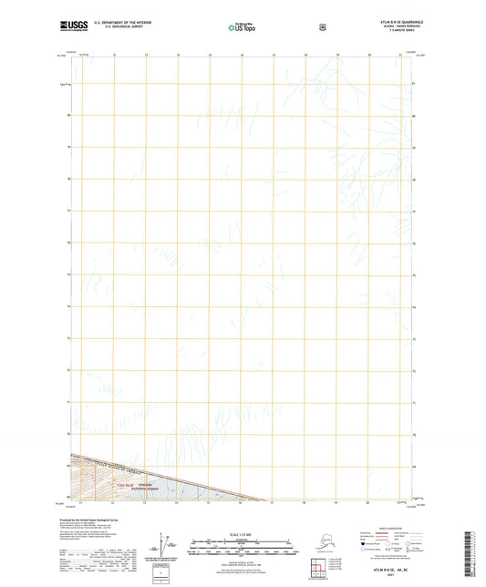 Atlin B-8 SE Alaska US Topo Map Image
