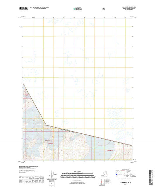 Atlin B-8 SW Alaska US Topo Map Image