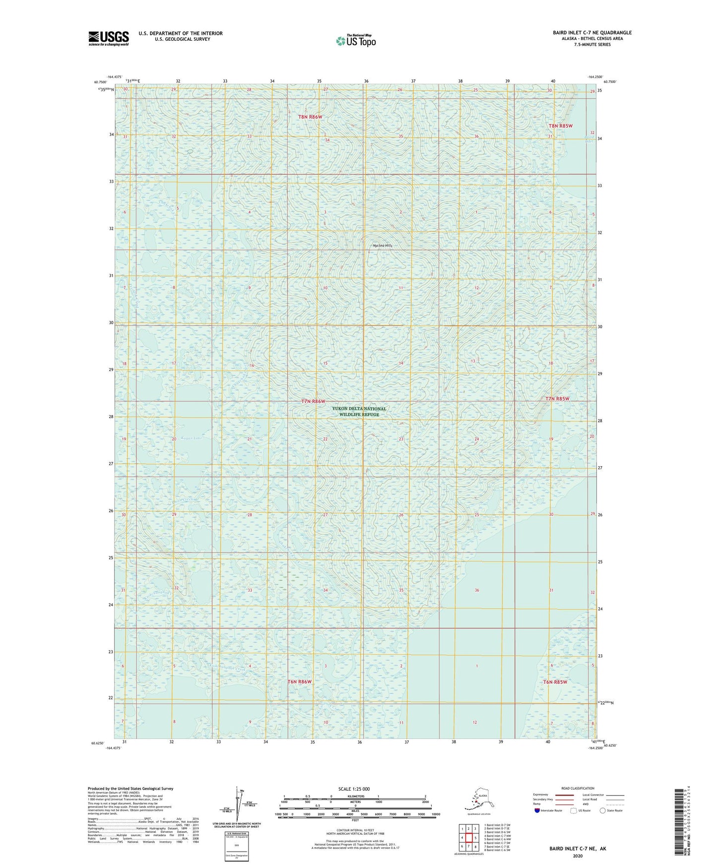 Baird Inlet C-7 NE Alaska US Topo Map Image