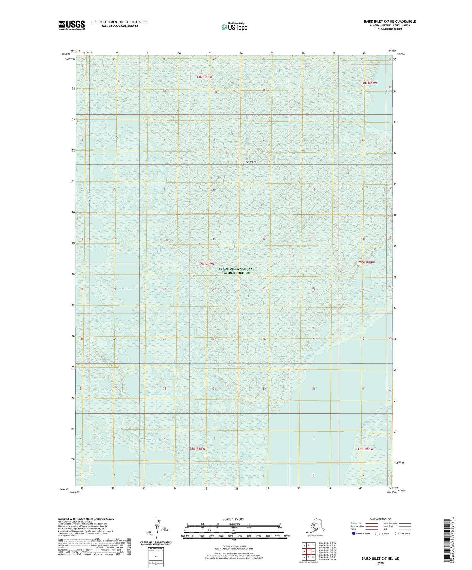 Baird Inlet C-7 NE Alaska US Topo Map Image
