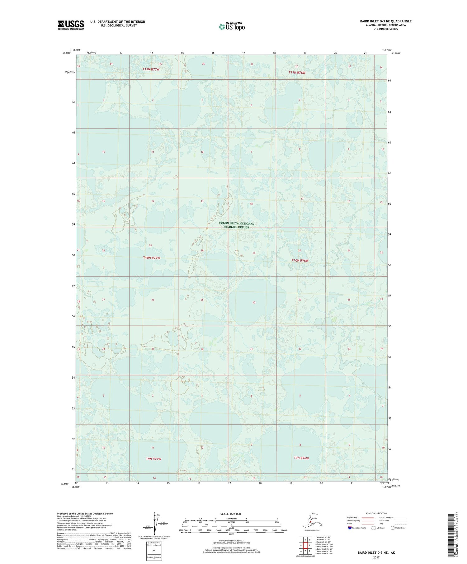 Baird Inlet D-3 NE Alaska US Topo Map Image