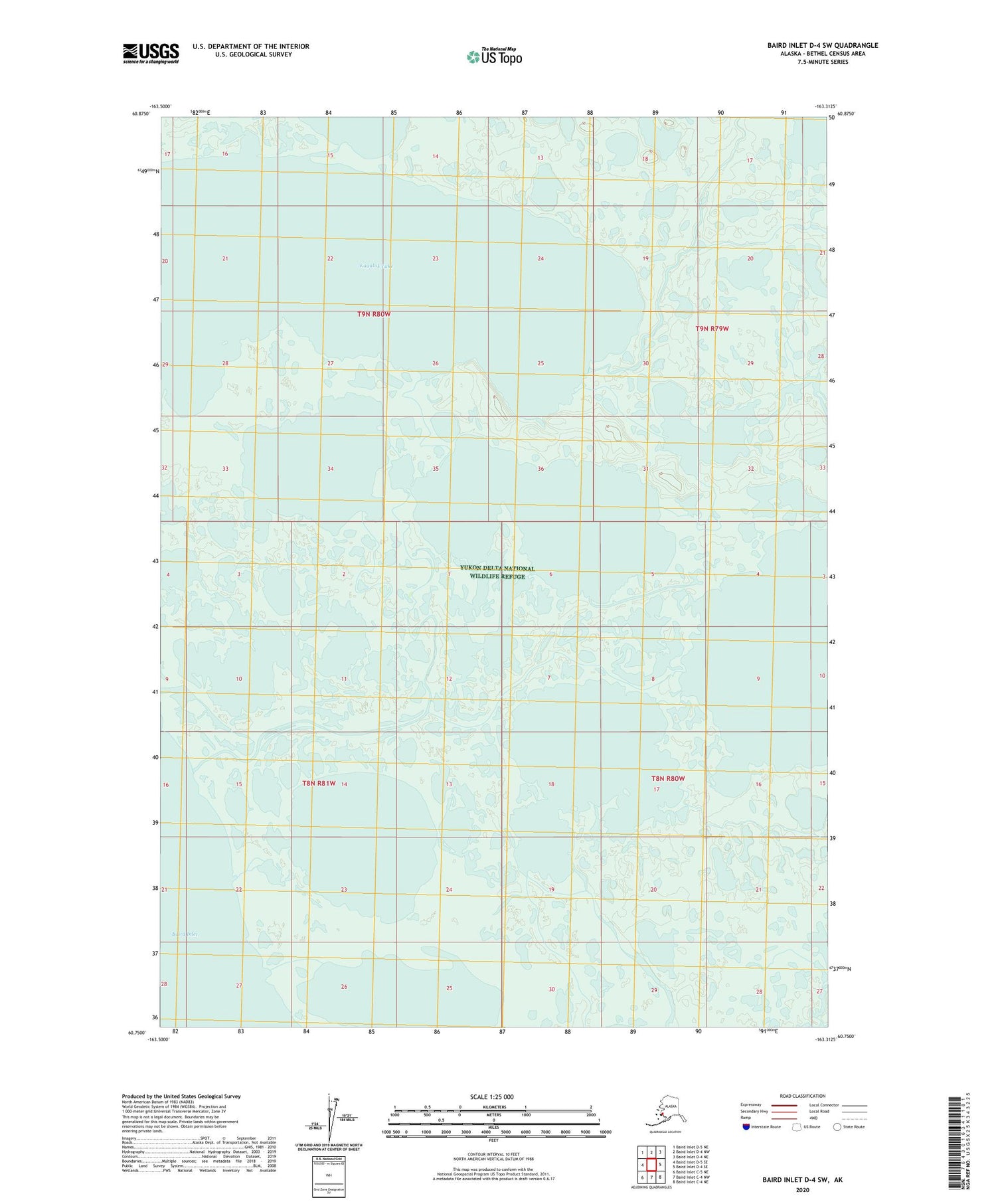 Baird Inlet D-4 SW Alaska US Topo Map Image